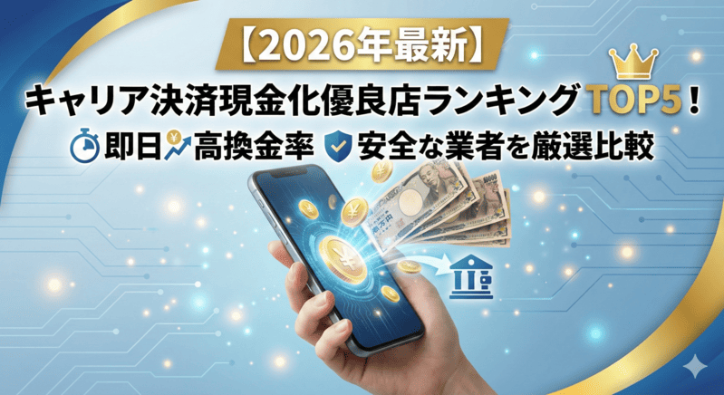【2026年最新】キャリア決済現金化優良店ランキングTOP5!即日・高換金率・安全な業者を厳選比較
