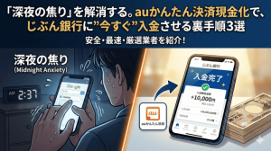 「深夜の焦り」を解消する。auかんたん決済現金化で、じぶん銀行に”今すぐ”入金させる裏手順3選